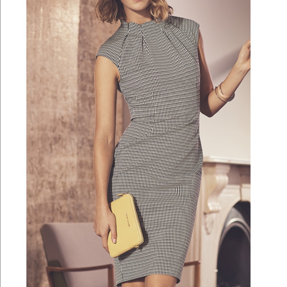 Karen Millen Micro Checked Fitted Dress